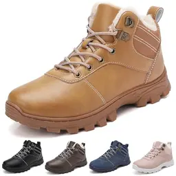 Ricema Winterschuhe Unisex Wasserabweisend Gefütterte Stiefel für Damen und Herren, Rutschfest, Gelb, Größe 38 EU