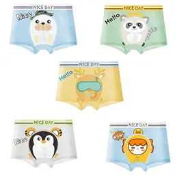 Bequeme Boxershorts für Jungen, mehrfarbige Cartoon-Slips, 5er-Pack (104-152)