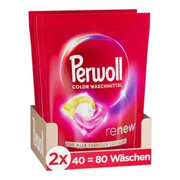 Perwoll Renew Caps Color Waschmittel 80 Wäschen, All-in-1 für farbige Textilien, mit Dreifach-Renew-Technologie