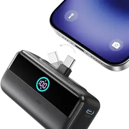 INIU Mini Powerbank 5500mAh mit Schnellladung, Faltbarer USB-C Konnektor, Slim Power Bank für iPhone 16 und Samsung S22/23