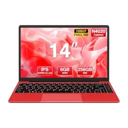 WOZIFAN 14 Zoll Laptop - Win 11, 256 GB SSD, 1TB Erweiterung, Leicht, 1080 FHD, WiFi, BT 4.2, Rosa