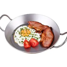 Eisenpfanne mit 2 Griffen, Durchmesser 24 cm, silber
