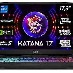 MSI Katana 17 Gaming Notebook 17,3 Zoll FHD, Intel Core i7, 1TB SSD, RTX 4060, Windows 11, Schwarz