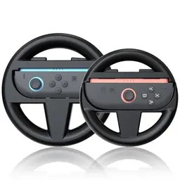 Aceshop 2-Pack Lenkräder für Nintendo Switch – Schwarz (1 groß, 1 klein) für Mario Kart 8 Deluxe und weitere Rennspiele