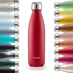 Blumtal Trinkflasche 1000 ml Edelstahl - auslaufsichere Isolierflasche - doppelwandig - rot