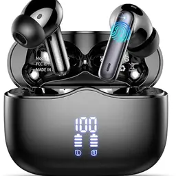 Kabellose Bluetooth In-Ear Kopfhörer mit Noise Cancelling, 40 Std. Akku, wasserdicht IP7, LED Anzeige