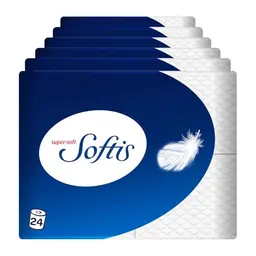 Softis Toilettenpapier 4-lagig - 24 Rollen, 100 Blatt pro Rolle, Recyclebare Verpackung, FSC-zertifiziert