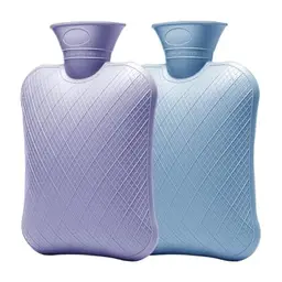 FORICOM Wärmflasche 2L, Lila und Blau