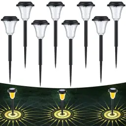 LuJasi Solarlampen 14 Stück für Garten, Terrasse und Wege – Wasserdicht mit schönen Projektionen