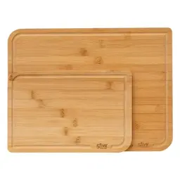 5five Set mit 2 Bambus-Schneidebrettern, 35 x 25 cm und 22 x 15 cm – Küchenutensil