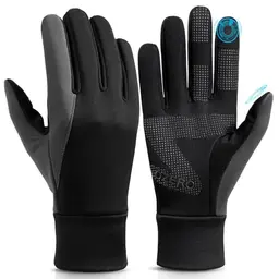 OZERO Herren Winterhandschuhe, Wasserdicht und Touchscreen, für Fahrrad und Lauf (Größe L)