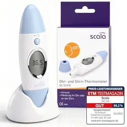 scala SC 53 Infrarot Thermometer für Kinder & Erwachsene – Schnelle Messung in 3 Sek. mit Fieberalarm und Speicherplatz