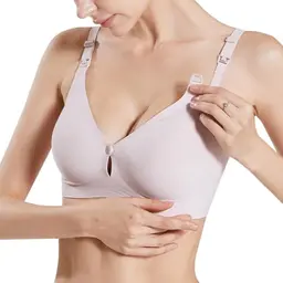 ZUMIY Still-BH für Schwangere, nahtloser Schlaf-BH mit abnehmbaren Pads, ultra glatter Still-BH (XXL, Rosa)