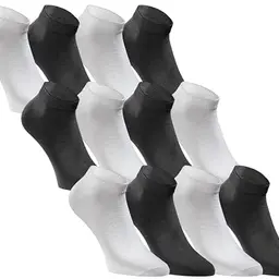 JACK & JONES Sneaker Socken 12er Set - Kurzsocken Baumwolle - Schwarz-Weiß - Gr. 39-42