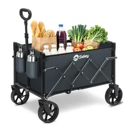 Sekey Faltbarer Bollerwagen 80KG - Klappbarer Handwagen für Camping & Einkauf, Dunkelgrau