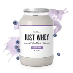 Just Whey Protein Pulver – Mehrkomponenten Eiweißpulver mit BCAAs – GymBeam (2000 g, Blueberry Yoghurt)