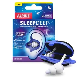 Alpine SleepDeep Ohrstöpsel für Schlaf und Konzentration - 27dB - 3D-Ovalform, max. Komfort, Größe M/L