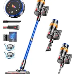 MIBODE Akku Staubsauger Kabellos, 45000Pa, 70 Min Laufzeit, Smart Display, Automatikmodus für Teppich und Hartboden