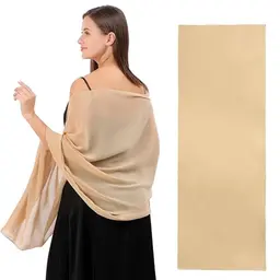 Leichter Damen Schal aus Chiffon für Abendkleider und Hochzeitsgäste (Sekt)