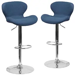Flash Furniture Denville Barhocker, höhenverstellbar, mit Rückenlehne, 2 Stück