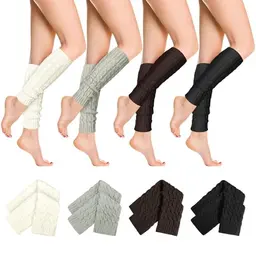 4 Paar Winter Stulpen Damen - Lange Beinwärmer, Vintage Leg Warmers für Frauen