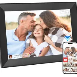 Frameo 10,1 Zoll Digitaler Bilderrahmen WLAN, 32GB Speicher, Sofort-Foto-Teilen, Schwarz