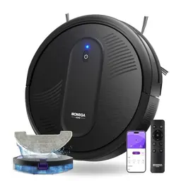 MONSGA 3-in-1 Saug- & Wischroboter mit 4000PA, 140 Min Laufzeit, APP-Steuerung, Tierhaar- und Teppich-Boost