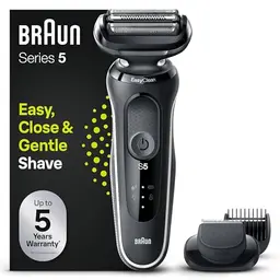 Braun Series 5 Elektrorasierer mit Barttrimmer und Wet & Dry Funktion, weiß