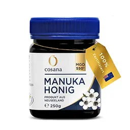 Cosana Manuka Honig 550 MGO - 100% Pur, versiegelt und zertifiziert in Neuseeland - 250g