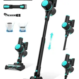 Ultralent Akku-Staubsauger kabellos, 30000Pa, 45 Min Laufzeit, 1L für Teppich, Hartböden, Tierhaare, Auto