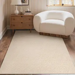 BEIMO Beige Wohnzimmerteppich, 120x160 cm, Waschbar und rutschfest