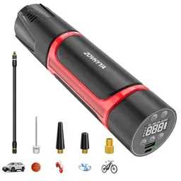ZOVHYYA Akku Luftpumpe 150PSI Mini Luftkompressor mit LED-Licht für Auto, Motorrad und Ball