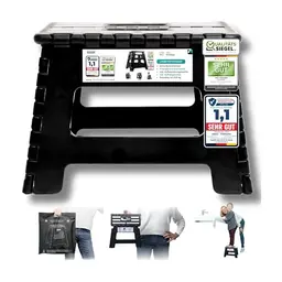Alason Tritthocker Klappbar 22 cm, bis 150 kg - Platzsparend & Faltbar - Anthrazit für Zuhause, Küche & Bad