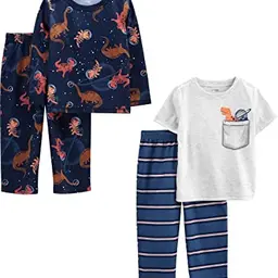 Simple Joys by Carter's Jungen Pyjama-Set, Blau/Grau/Dinosaurier, 3 Jahre (2er Pack)