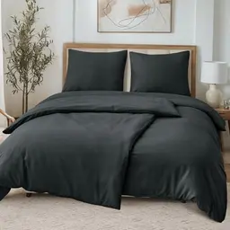 Tifschlaf Bettwäsche 135x200 cm, 4-teilig, Anthrazit, weich und bügelfrei, ÖKO-TEX