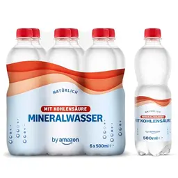 Natürliches Mineralwasser mit Kohlensäure, 6x500ml von Amazon
