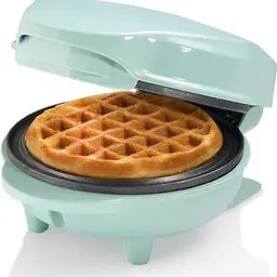 Bestron Mini-Waffeleisen für klassische Waffeln im Retro Design, 550 Watt, Farbe: Mint