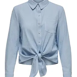 ONLY Damen Knot Shirt Cloud Dancer/Stripes Medium Blue, XL