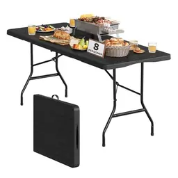 WOLTU Klapptisch 180x74cm – Wetterfester, tragbarer Campingtisch für 8 Personen, ideal für Garten, Terrasse und Balkon, schwarz