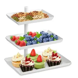 Obst Etagere mit 3 Etagen - Drehbarer Tortenständer für Kuchen, Obst und Dessert
