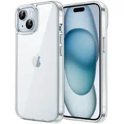 JETech Hülle für iPhone 15, Stoßfeste und Kratzfeste Schutzhülle mit transparenter Rückseite