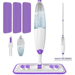 Wischmopp mit Sprühfunktion – Bodenwischer Set mit 3 Waschbaren Mop Pads und Wassertank für die Bodenreinigung