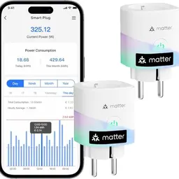 meross Smart WLAN Steckdose mit Stromzähler für Balkonkraftwerk – Sprachsteuerung, kompatibel mit Apple Home, Alexa und Google Home