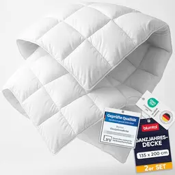 Blumtal Ganzjahresdecke 135x200 cm im 2er Set - Oeko-TEX zertifiziert - Bettenset 135x200 cm
