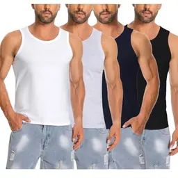 Cyathea Herren Tank Tops 4er Pack - Baumwolle, ärmellos, Sport-Unterhemden, Schrumpf- und Verblassfest