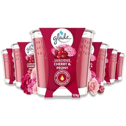 Glade Duftkerze 6er Pack - Luscious Cherry & Peony, bis zu 30 Std. Brenndauer