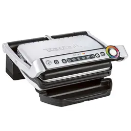Tefal OptiGrill Kontaktgrill mit 6 Programmen und Edelstahl-Oberfläche, antihaftbeschichtete Platten, Elektrogrill