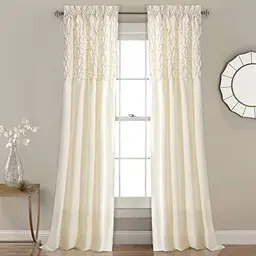 Lush Decor Bayview Vorhänge, halbtransparent, elfenbeinfarben, Set für Wohnzimmer, Esszimmer, Schlafzimmer, 137 x 213 cm