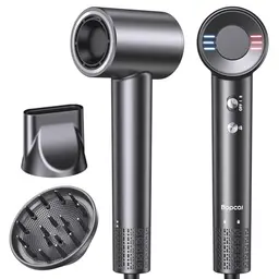 Bopcal Ionen Föhn mit Diffusor – Reisehaartrockner, schnelles Trocknen, Anti-Frizz, leise, 100-240V