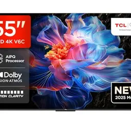 TCL 55V6C 55 Zoll 4K HDR Smart TV mit Google TV, Dolby Audio & Alexa Unterstützung